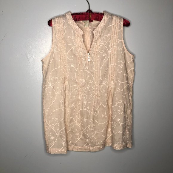 st tropez Tops - ST TROPEZ Linen Sleeveless Blouse